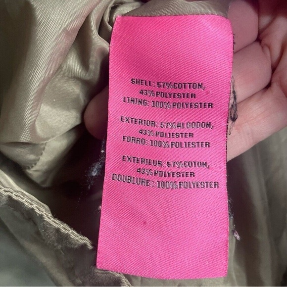 Betsey Johnson Khaki Tan Scalloped Tie Back Zip Up Jacket- size S - Picture 15 of 16